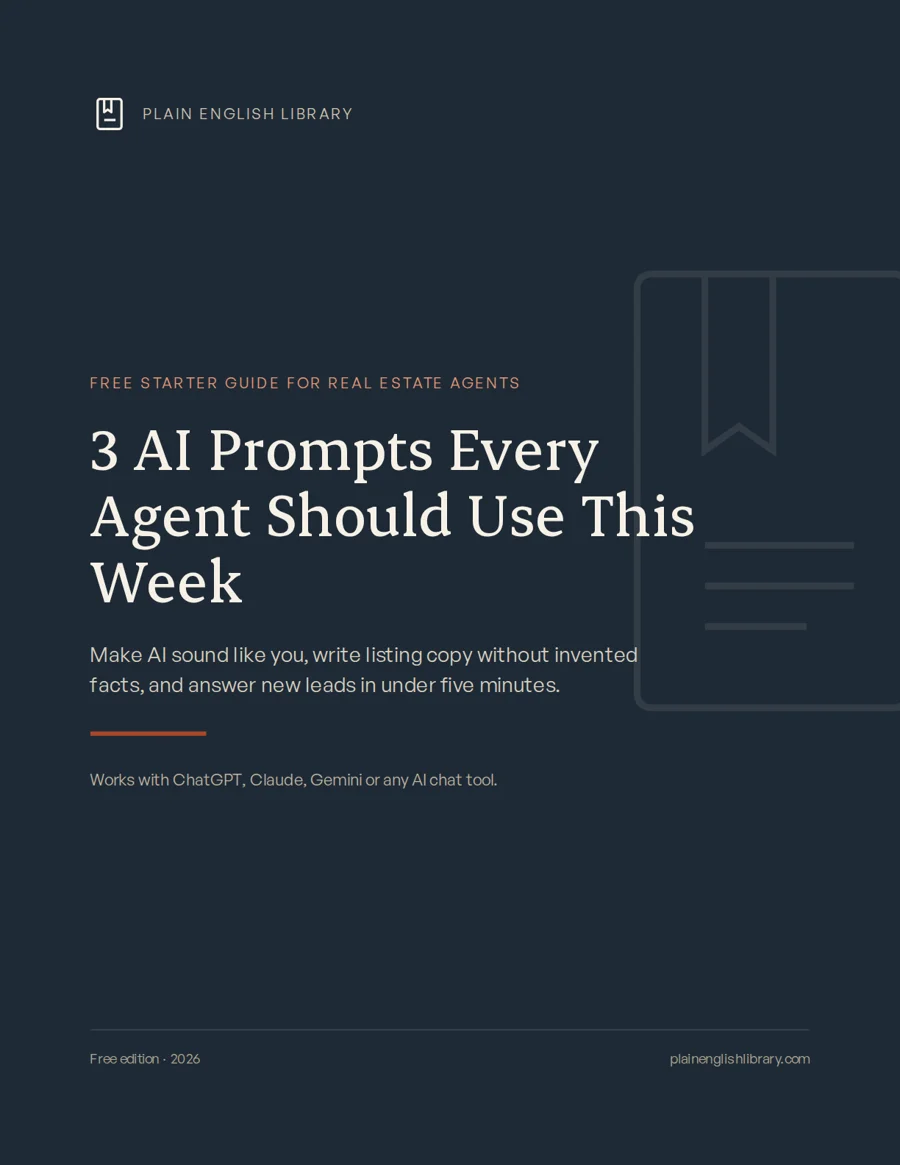 Cover of the free guide, 3 AI Prompts Every Agent Should Use This Week